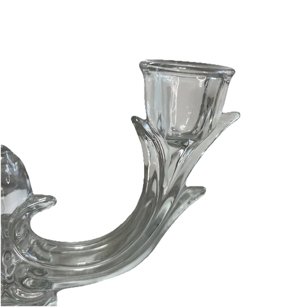 New Martinsville Viking Glass Prelude Double Stick Branch Candle Holder - Picture 2 of 8
